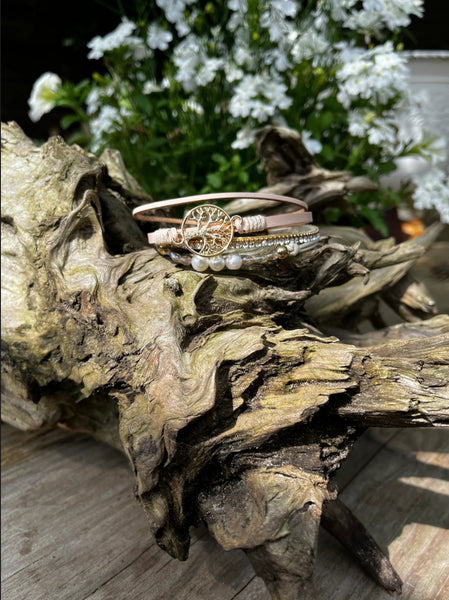 Leather bracelet tree of life