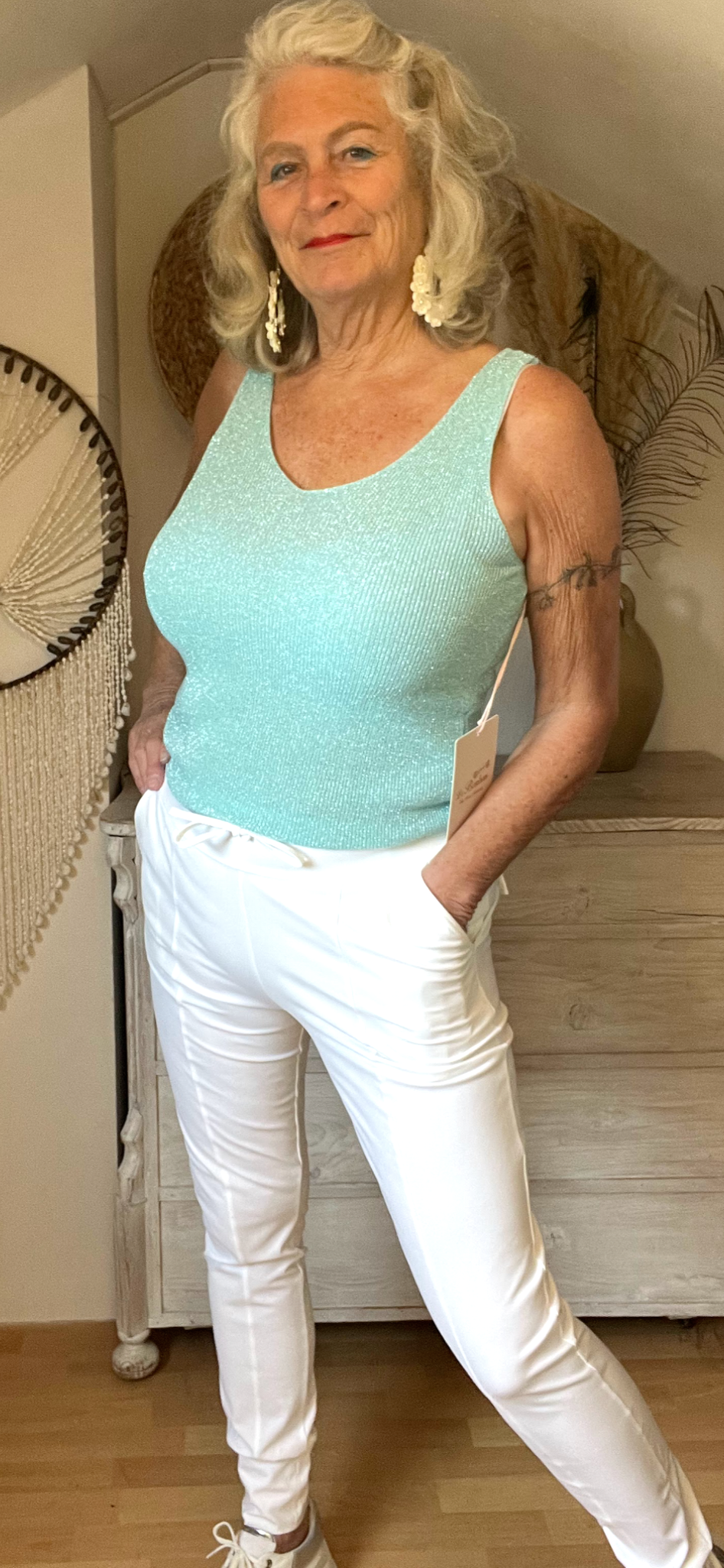 Bluette top met lurex draadje