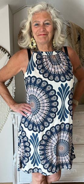 Halter jurk alkine blauw