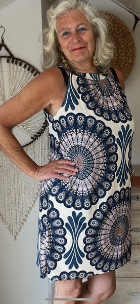 Halter jurk alkine blauw