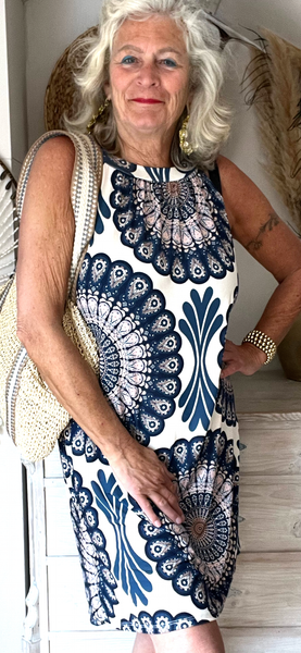 Halter jurk alkine blauw