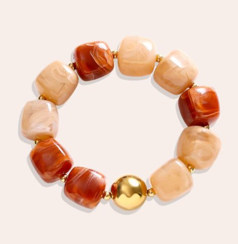 Meer kleurige grote kralen armband