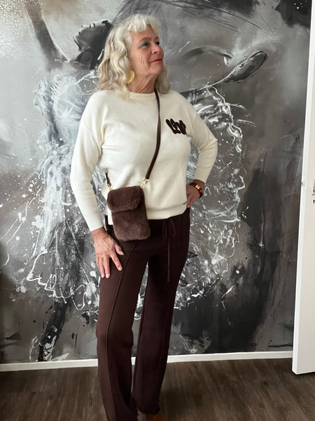 Fashion trend comfi broek bruin
