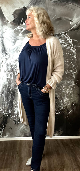 Fashion trends basis top zwart / blauw