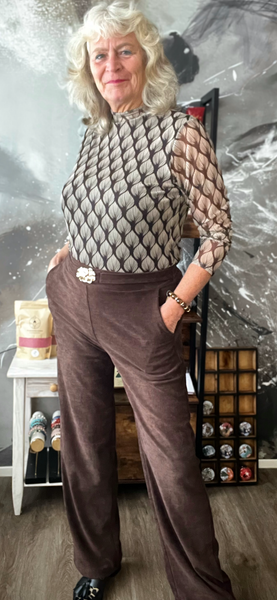 Chastar fluweel broek bruin