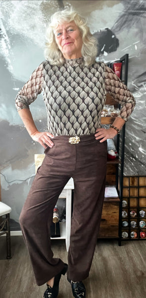 Chastar fluweel broek bruin