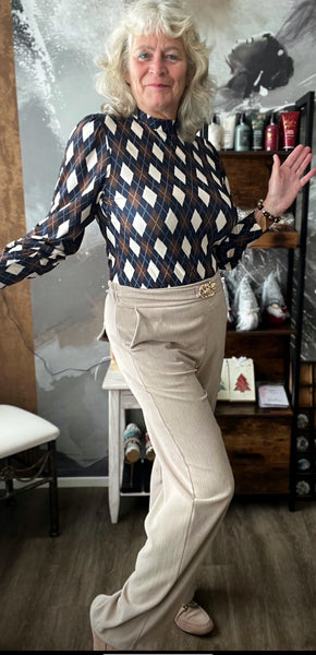 Chastar fluweel broek beige