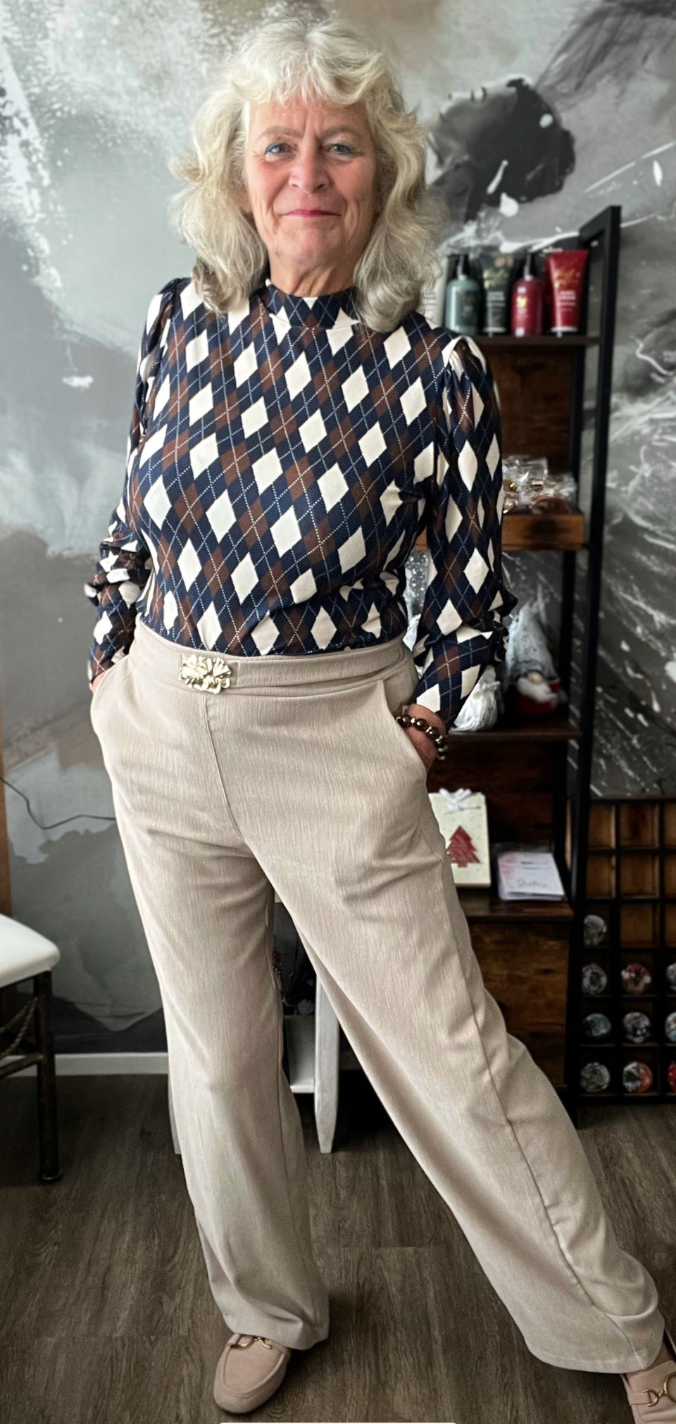 Chastar fluweel broek beige