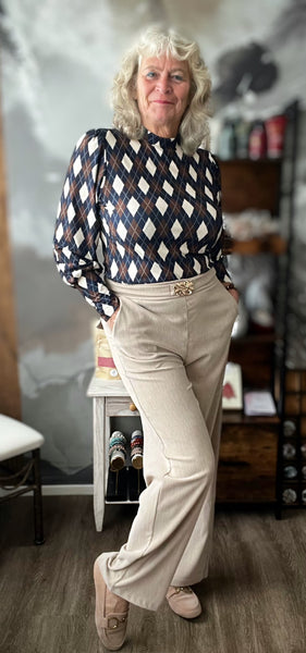 Chastar fluweel broek beige