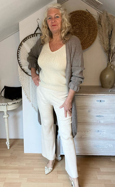 Dix-onze gebreide broek in zwart en beige