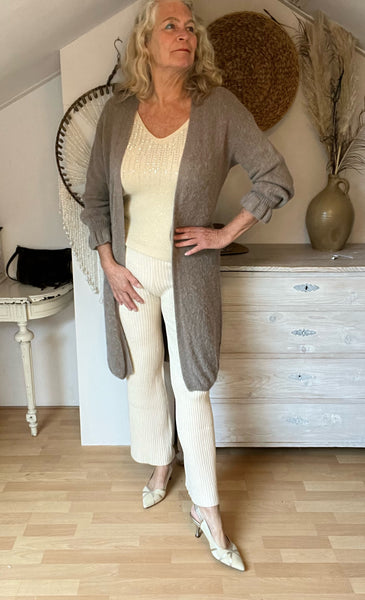 Dix-onze gebreide broek in zwart en beige