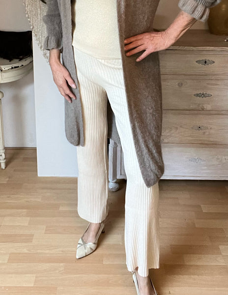 Dix-onze gebreide broek in zwart en beige